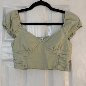 Princess Polly Sage Green Blouse